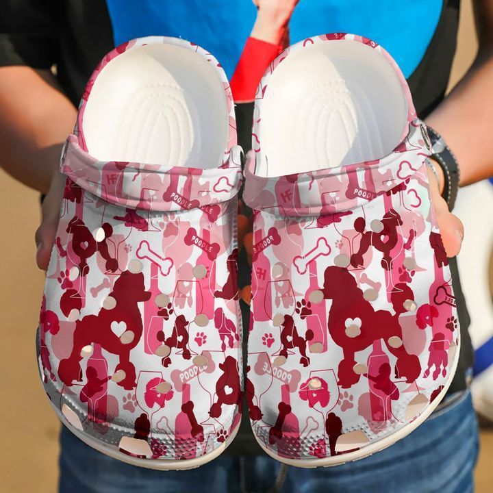Poodle Wine Sku 1872 Crocs Clog Shoes